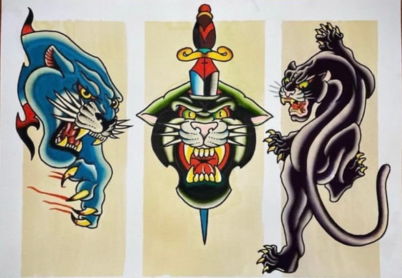 Panther flash — blue panther, dagger cat, black panther